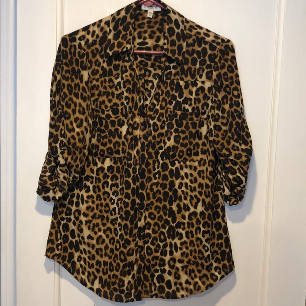 Express Leopard Portofino Shirt